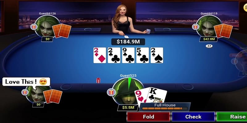 Game bài Poker được người chơi yêu thích khi tham gia giải trí trên hệ thống